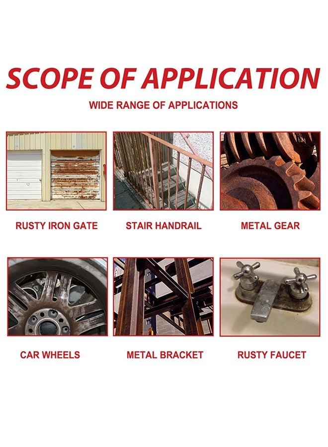 Jakehoe Rust Remover Metallic Paint,Rust Renovator,Rust Remover for Metal,Rust Converter for Metal,Water-Based Rust Remover for Metal, Rust Removal Converter Metallic Paint with Brush,Multi-Functional Anti-Rust Paint 100g - Image 3